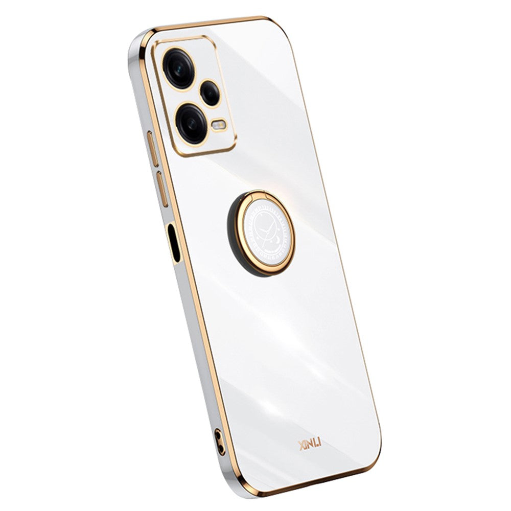 XINLI TPU-skal för Xiaomi Redmi Note 12 5G (Global), Ringstativ Galvaniserat mobilskal