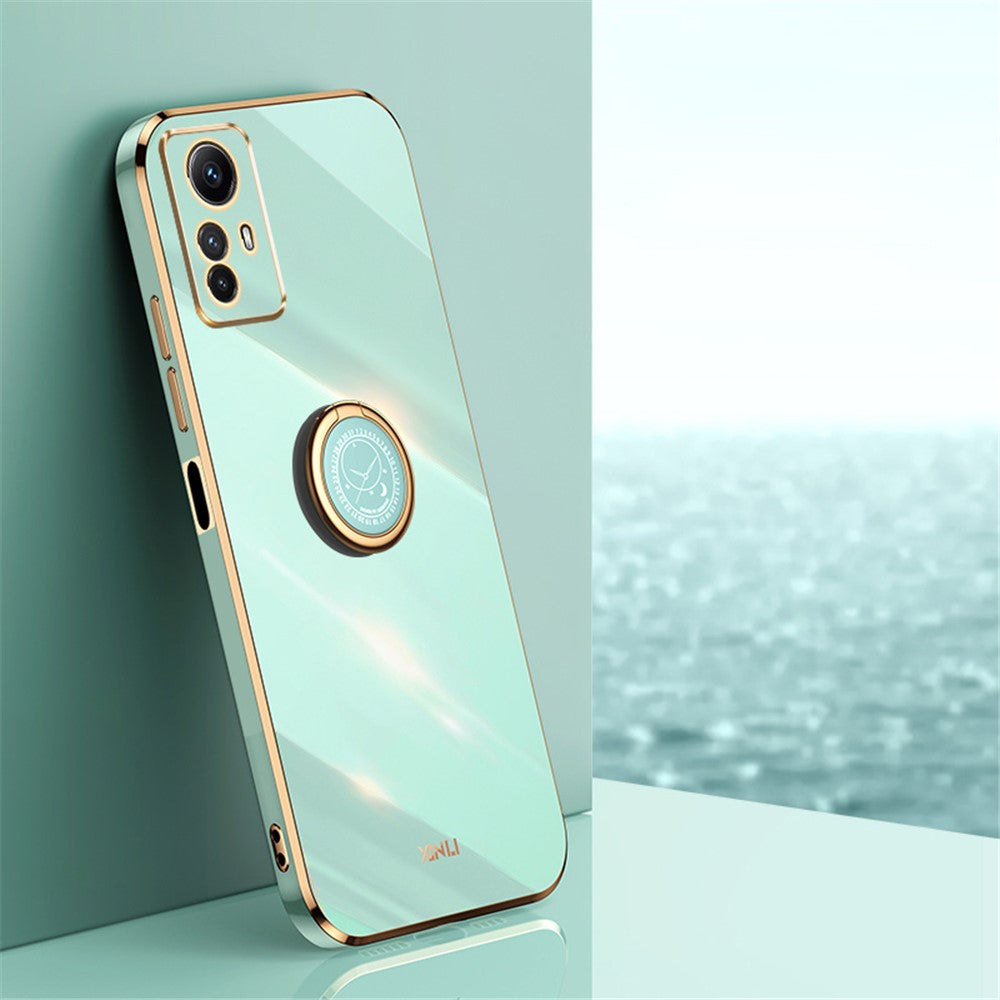 XINLI For Xiaomi Redmi Note 12S 4G Ring Kickstand TPU Phone Cover Electroplated Phone Case