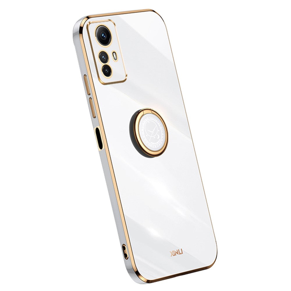 XINLI For Xiaomi Redmi Note 12S 4G Ring Kickstand TPU Phone Cover Electroplated Phone Case