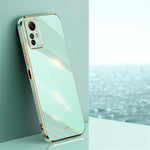 XINLI Fallskyddande Mobilskal för Xiaomi Redmi Note 12S 4G Elektropläterat TPU-skydd med guldkant