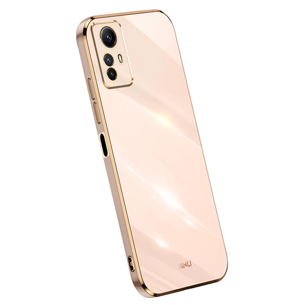 XINLI Fallskyddande Mobilskal för Xiaomi Redmi Note 12S 4G Elektropläterat TPU-skydd med guldkant