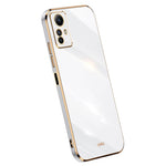 XINLI Fallskyddande Mobilskal för Xiaomi Redmi Note 12S 4G Elektropläterat TPU-skydd med guldkant