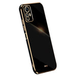 XINLI Fallskyddande Mobilskal för Xiaomi Redmi Note 12S 4G Elektropläterat TPU-skydd med guldkant
