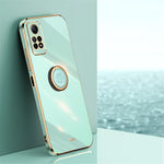 XINLI Phone TPU Case for Xiaomi Redmi Note 12 Pro 4G , Electroplated Ring Kickstand Phone Cover