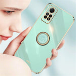 XINLI Phone TPU Case for Xiaomi Redmi Note 12 Pro 4G , Electroplated Ring Kickstand Phone Cover