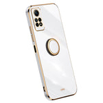 XINLI Phone TPU Case for Xiaomi Redmi Note 12 Pro 4G , Electroplated Ring Kickstand Phone Cover