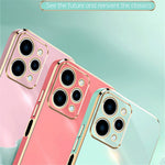 XINLI For Xiaomi Redmi 12 4G Electroplated Phone Case Ring Kickstand TPU Back Cover
