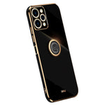 XINLI For Xiaomi Redmi 12 4G Electroplated Phone Case Ring Kickstand TPU Back Cover