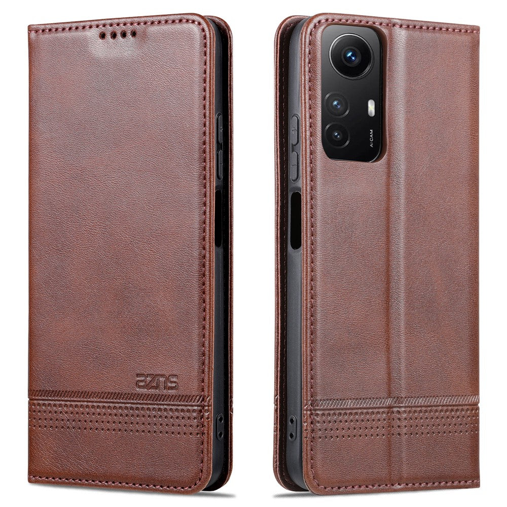 AZNS För Xiaomi Redmi Note 12S 4G Visningsställ PU-läder Plånboksfodral Flip Folio mobilskydd