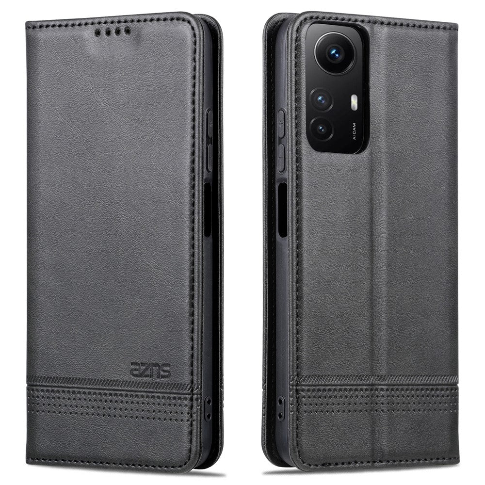 AZNS För Xiaomi Redmi Note 12S 4G Visningsställ PU-läder Plånboksfodral Flip Folio mobilskydd