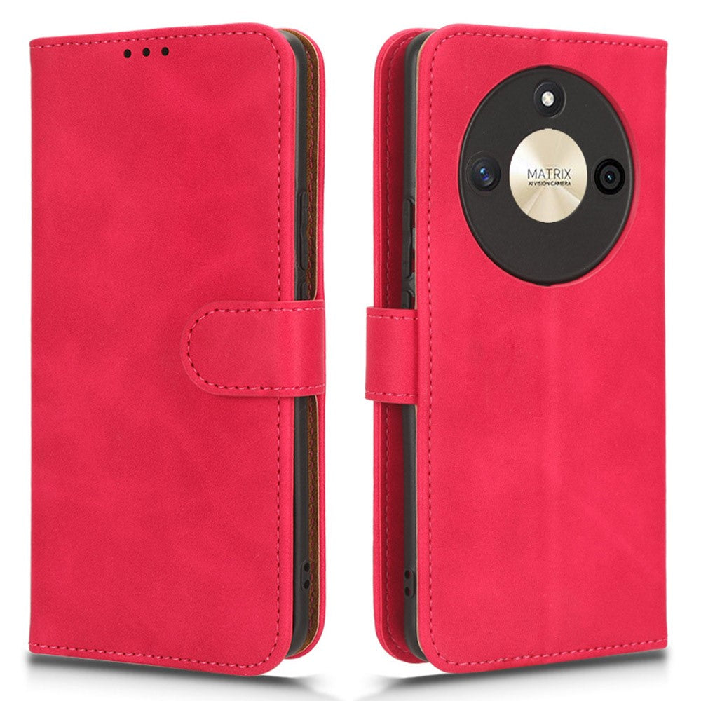 For Honor X50 Shockproof PU Leather Skin-touch Stand Case Wallet Anti-drop Inner TPU Phone Cover
