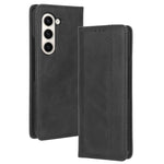 For Samsung Galaxy Z Fold5 5G Retro PU Leather Phone Case Magnetic Closing Stand Phone Cover