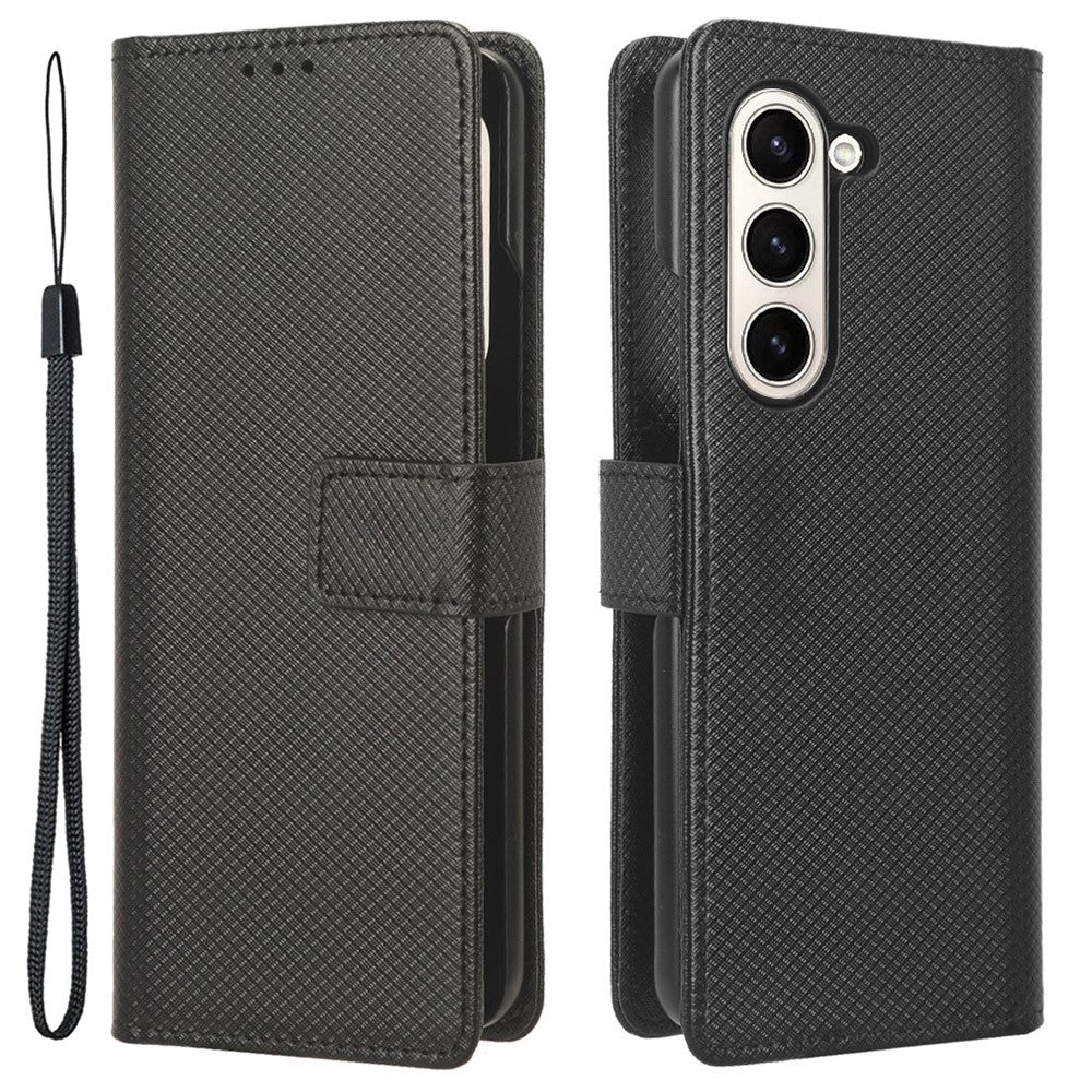 For Samsung Galaxy Z Fold5 5G PU Leather Wallet Case Stand Diamond Texture Phone Cover