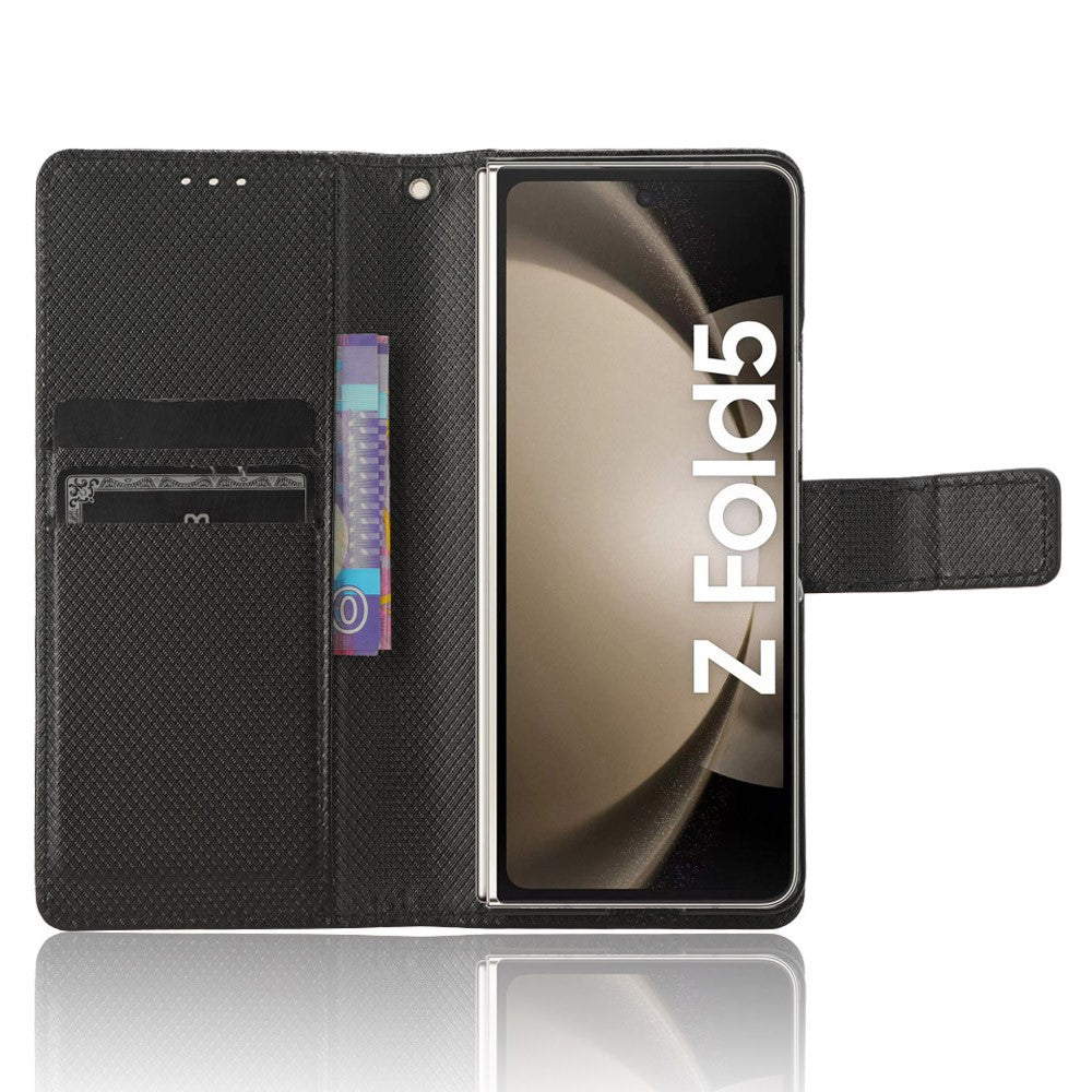 For Samsung Galaxy Z Fold5 5G PU Leather Wallet Case Stand Diamond Texture Phone Cover