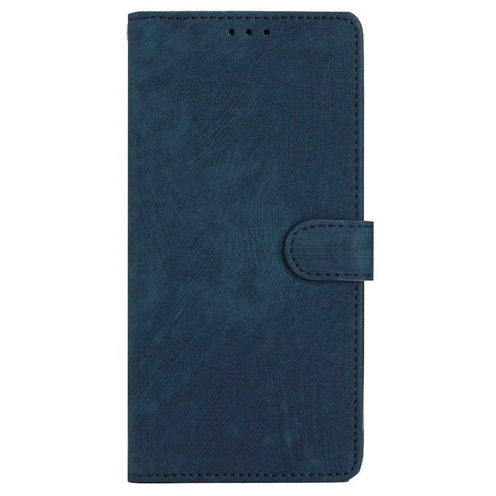 For iPhone 15 Plus Stand Skin-touch Cell Phone Cover PU Leather Wallet Slim-Fit Mobile Phone Case