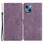 For iPhone 15 Plus Stand Skin-touch Cell Phone Cover PU Leather Wallet Slim-Fit Mobile Phone Case