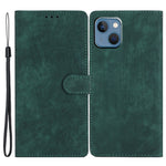 For iPhone 15 Plus Stand Skin-touch Cell Phone Cover PU Leather Wallet Slim-Fit Mobile Phone Case