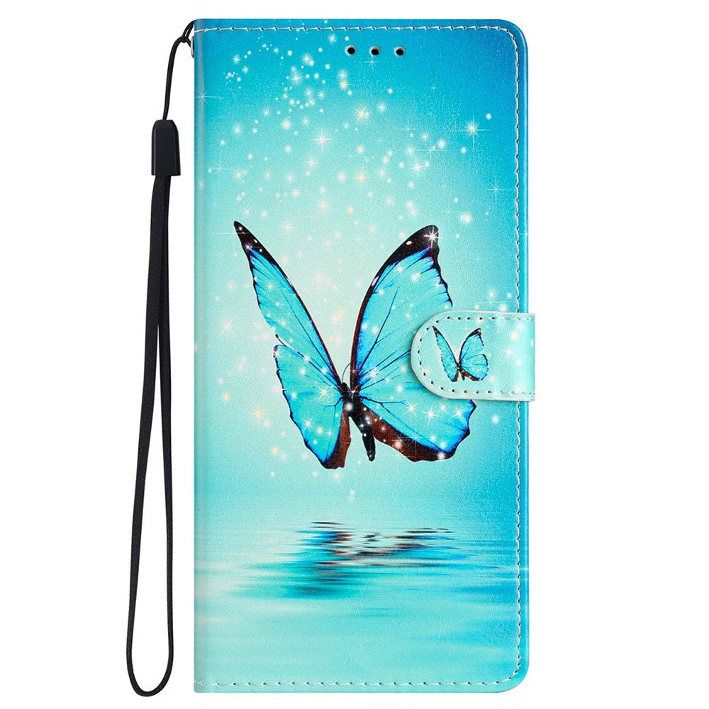 For Samsung Galaxy S23 FE PU Leather Phone Case Wallet Stand Pattern Printing Cover with Strap