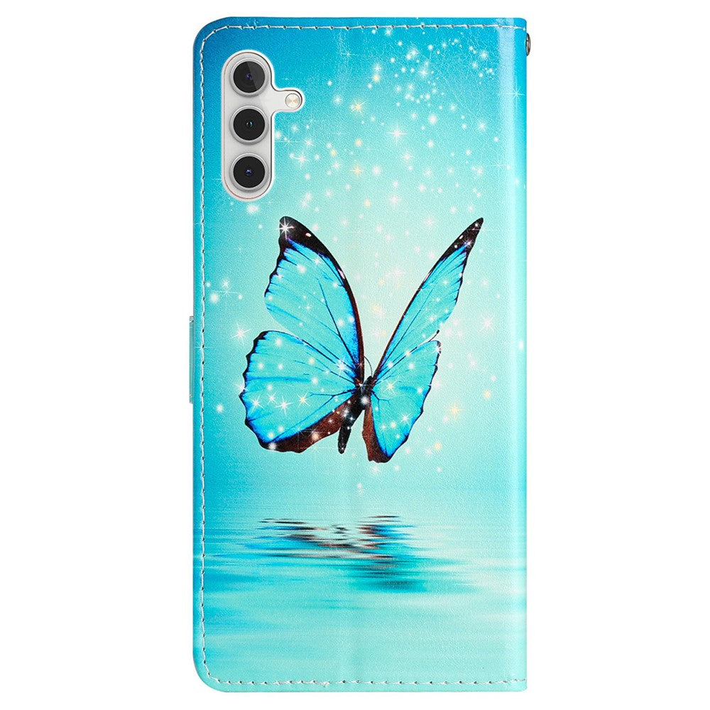 For Samsung Galaxy S23 FE PU Leather Phone Case Wallet Stand Pattern Printing Cover with Strap