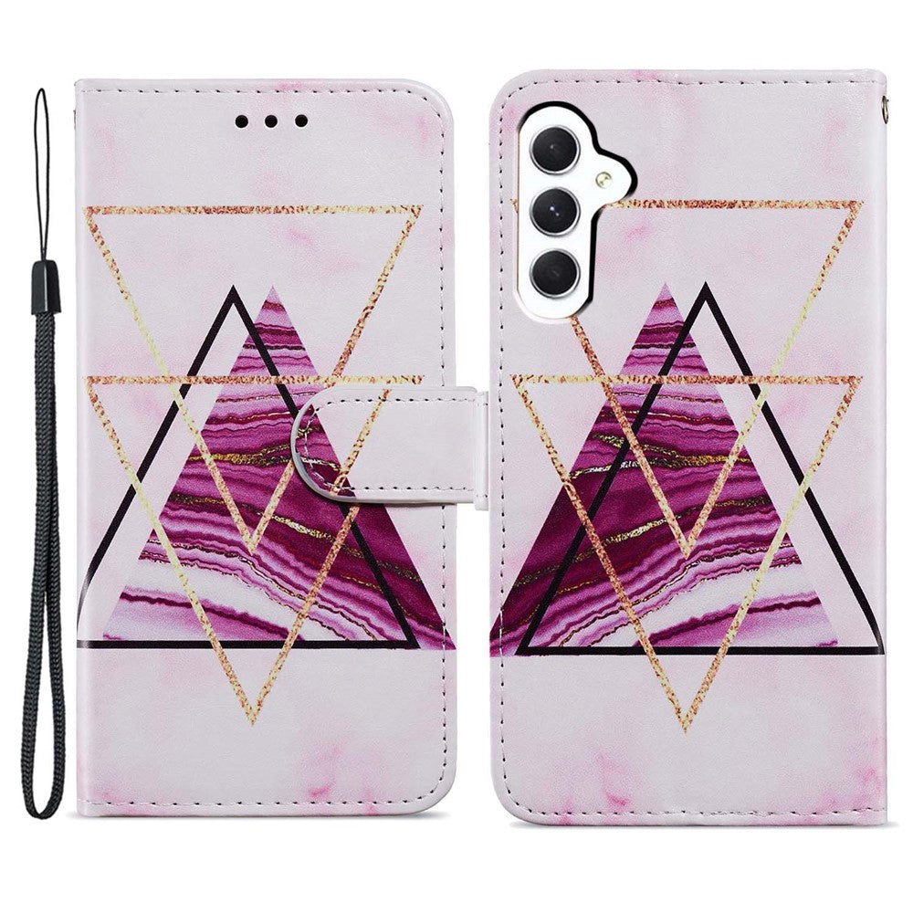 For Samsung Galaxy S23 FE PU Leather Phone Case Wallet Stand Pattern Printing Cover with Strap