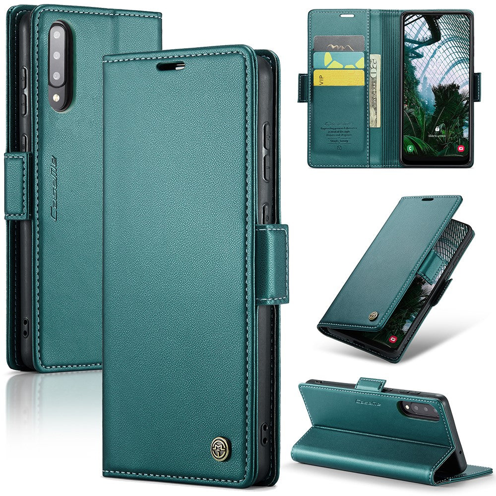 For Samsung Galaxy A30s / A50 / A50s Leather Case CASEME 023 RFID Blocking 3 Card Slot Mobile Cover