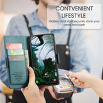 For Samsung Galaxy A30s / A50 / A50s Leather Case CASEME 023 RFID Blocking 3 Card Slot Mobile Cover