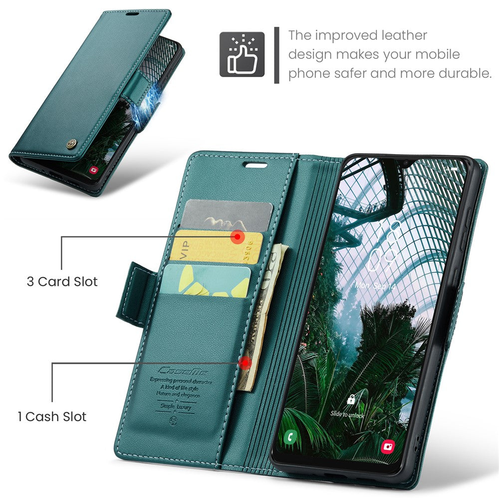 For Samsung Galaxy A30s / A50 / A50s Leather Case CASEME 023 RFID Blocking 3 Card Slot Mobile Cover