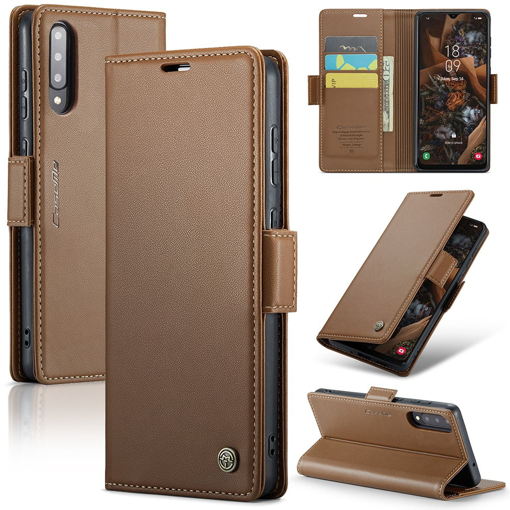 For Samsung Galaxy A30s / A50 / A50s Leather Case CASEME 023 RFID Blocking 3 Card Slot Mobile Cover