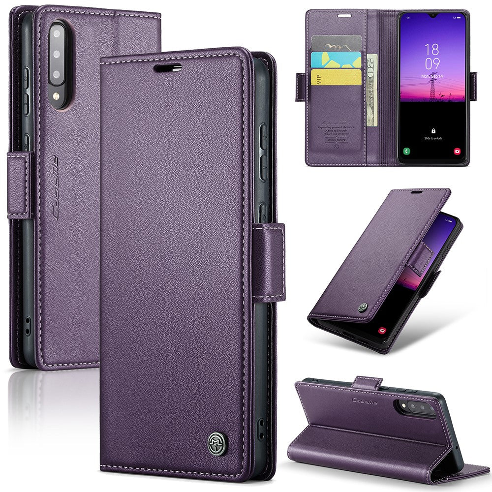 For Samsung Galaxy A30s / A50 / A50s Leather Case CASEME 023 RFID Blocking 3 Card Slot Mobile Cover