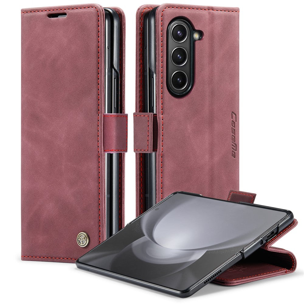 CASEME 013 Series For Samsung Galaxy Z Fold5 5G Wallet Leather Phone Case Stand Phone Cover