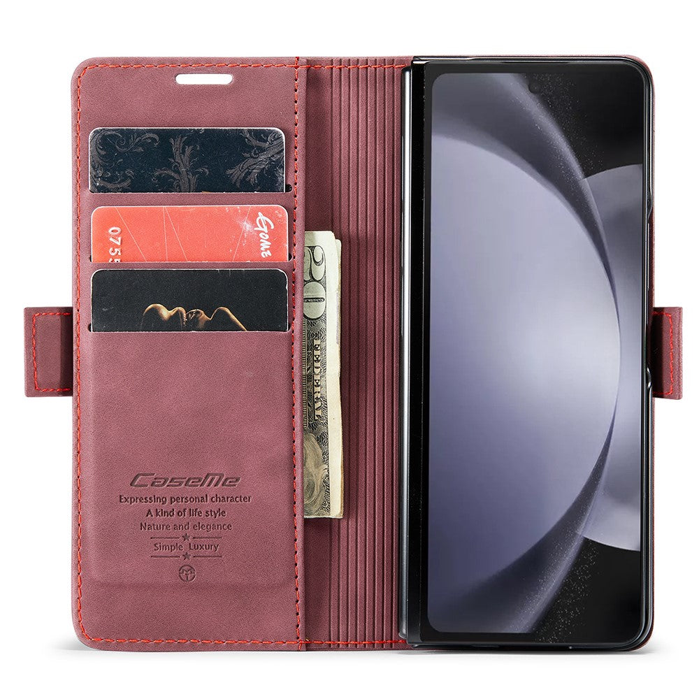 CASEME 013 Series For Samsung Galaxy Z Fold5 5G Wallet Leather Phone Case Stand Phone Cover