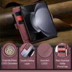 CASEME 013 Series For Samsung Galaxy Z Fold5 5G Wallet Leather Phone Case Stand Phone Cover