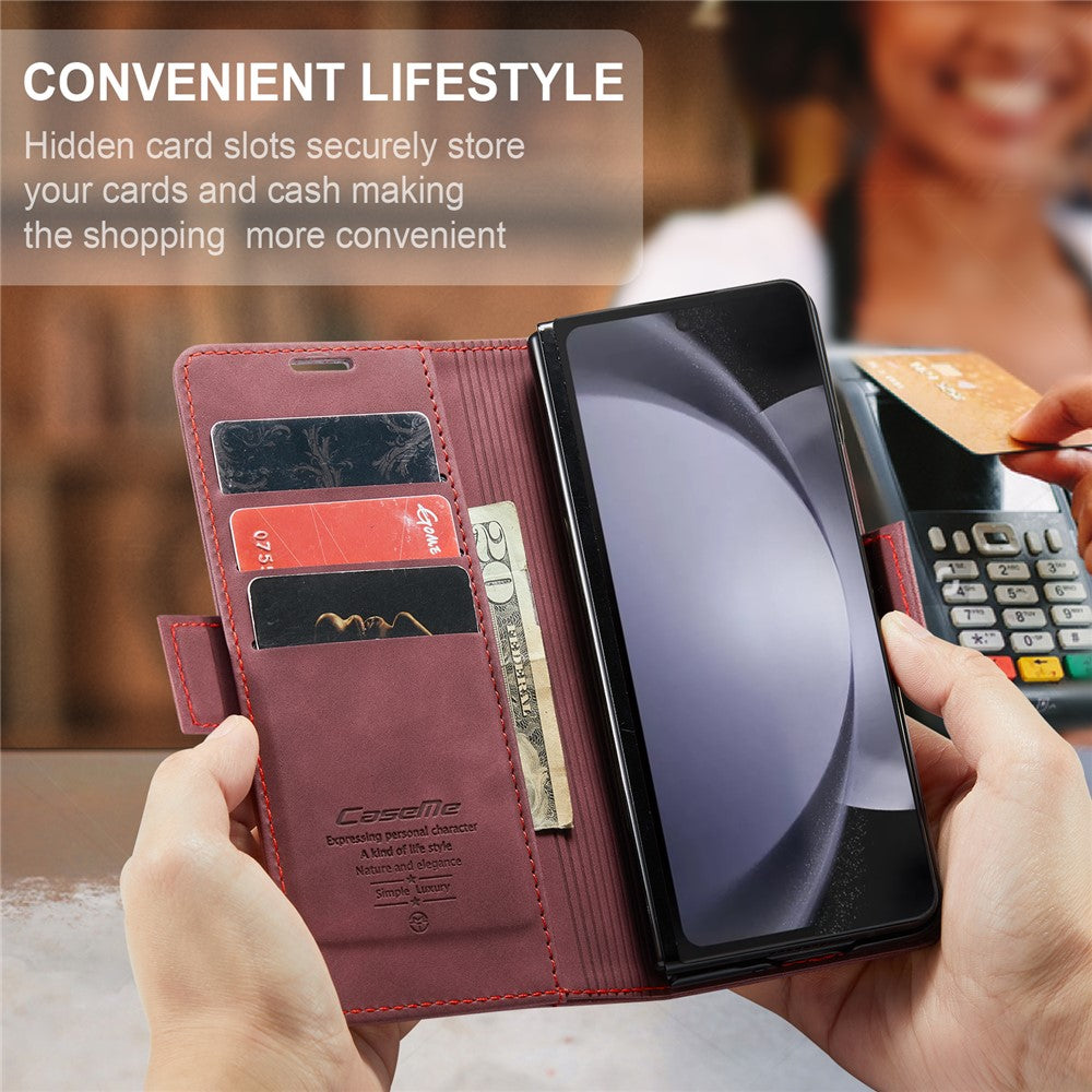 CASEME 013 Series For Samsung Galaxy Z Fold5 5G Wallet Leather Phone Case Stand Phone Cover