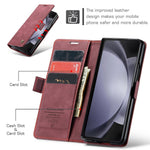 CASEME 013 Series For Samsung Galaxy Z Fold5 5G Wallet Leather Phone Case Stand Phone Cover