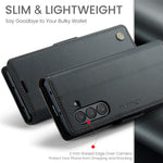 For Samsung Galaxy Z Fold5 5G Leather Case CASEME 023 RFID Blocking 3 Card Slot Mobile Cover