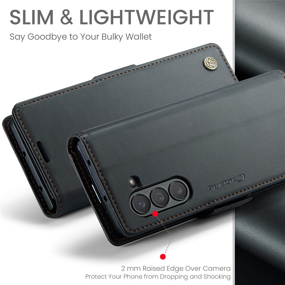 For Samsung Galaxy Z Fold5 5G Leather Case CASEME 023 RFID Blocking 3 Card Slot Mobile Cover