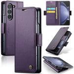 For Samsung Galaxy Z Fold5 5G Leather Case CASEME 023 RFID Blocking 3 Card Slot Mobile Cover