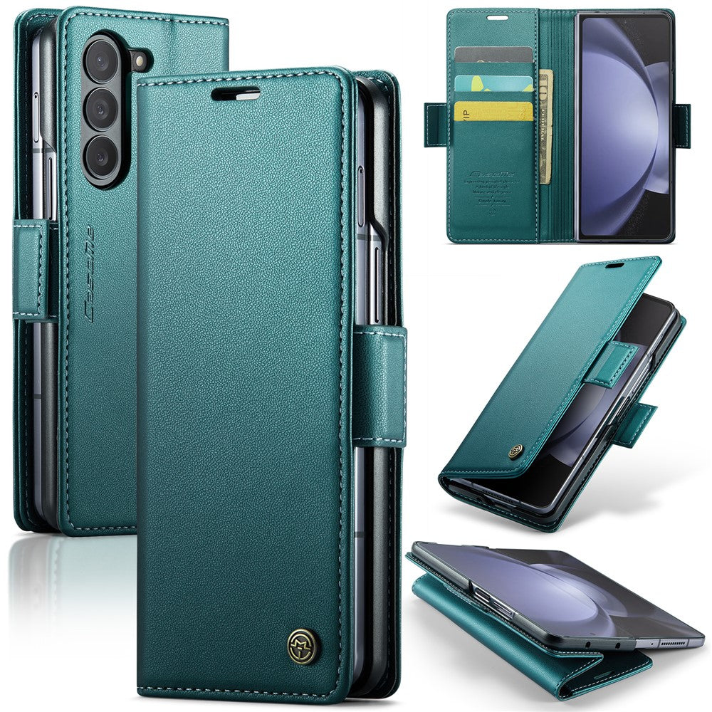 For Samsung Galaxy Z Fold5 5G Leather Case CASEME 023 RFID Blocking 3 Card Slot Mobile Cover