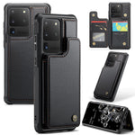 For Samsung Galaxy S20 Ultra Phone Case CASEME C22 Leather Back Cover with RFID Blocking Card Slots
