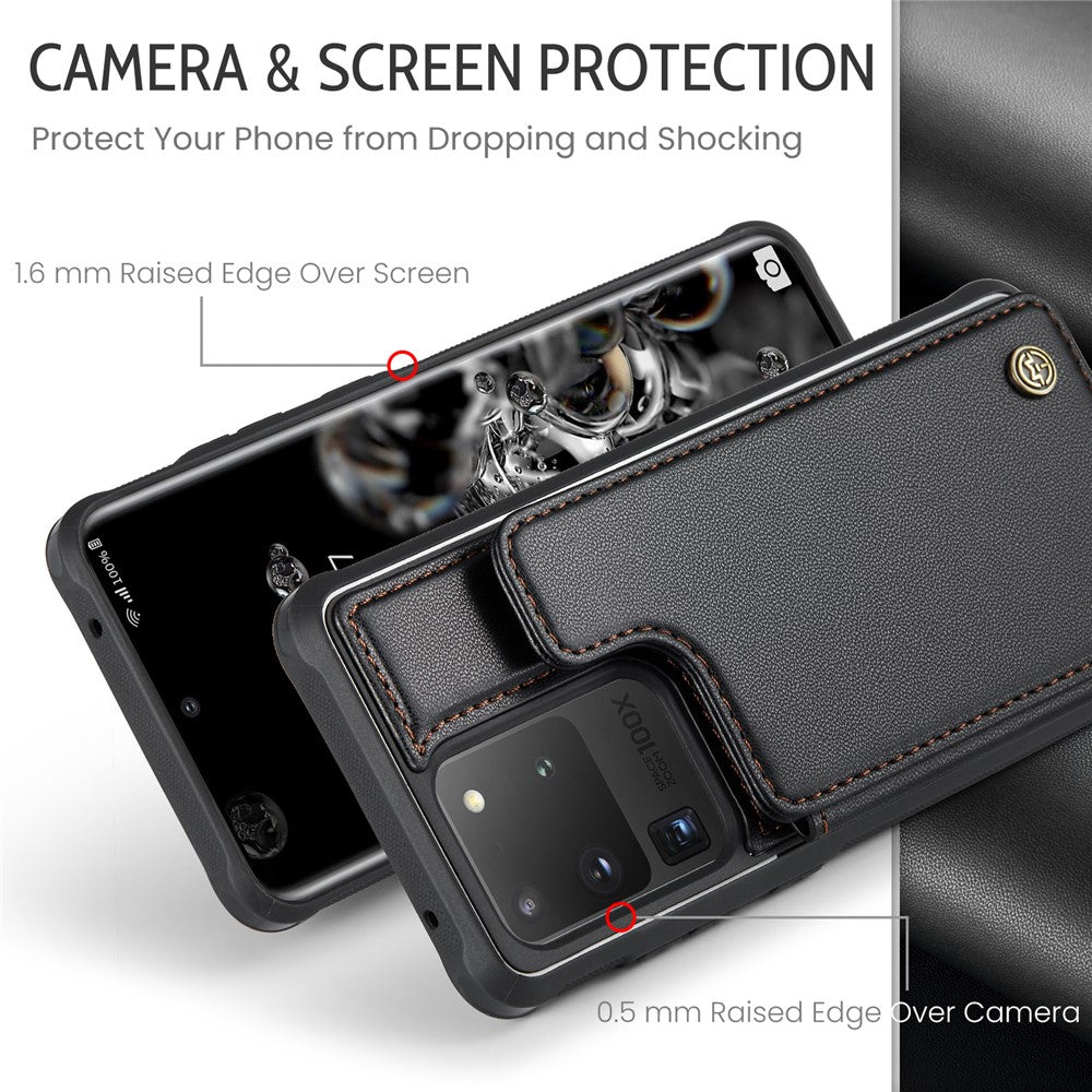 For Samsung Galaxy S20 Ultra Phone Case CASEME C22 Leather Back Cover with RFID Blocking Card Slots