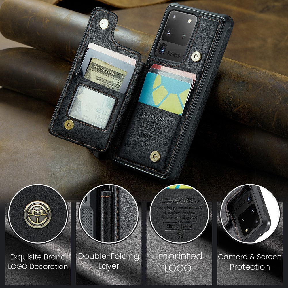 For Samsung Galaxy S20 Ultra Phone Case CASEME C22 Leather Back Cover with RFID Blocking Card Slots