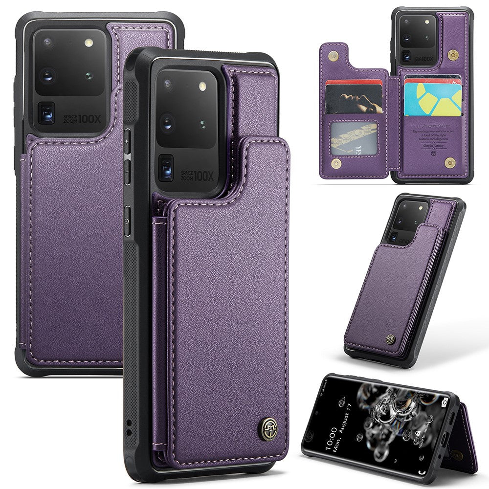 For Samsung Galaxy S20 Ultra Phone Case CASEME C22 Leather Back Cover with RFID Blocking Card Slots
