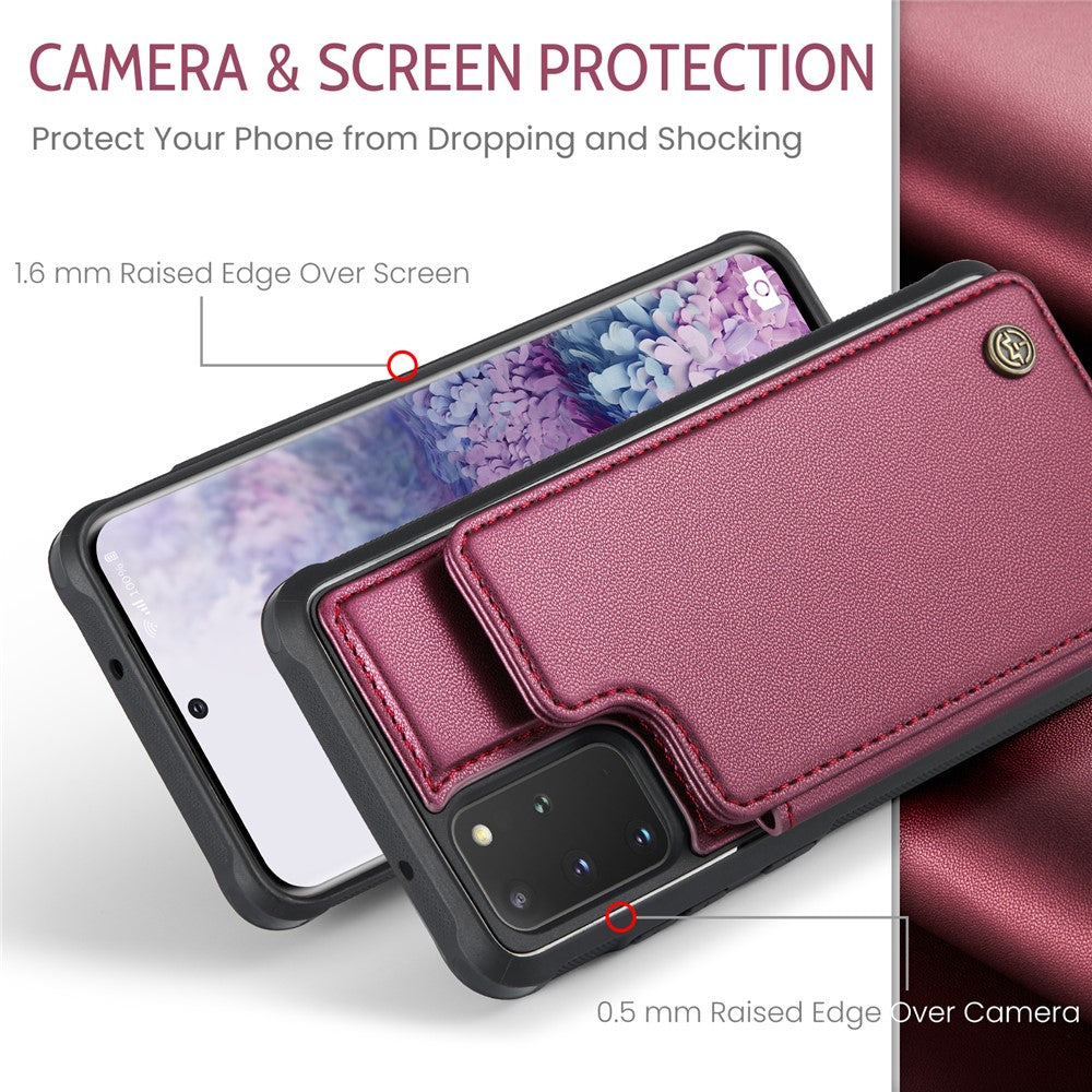 For Samsung Galaxy S20 Plus 5G / S20 Plus 4G Phone Case CASEME C22 Leather Back Cover with RFID Blocking Card Slots