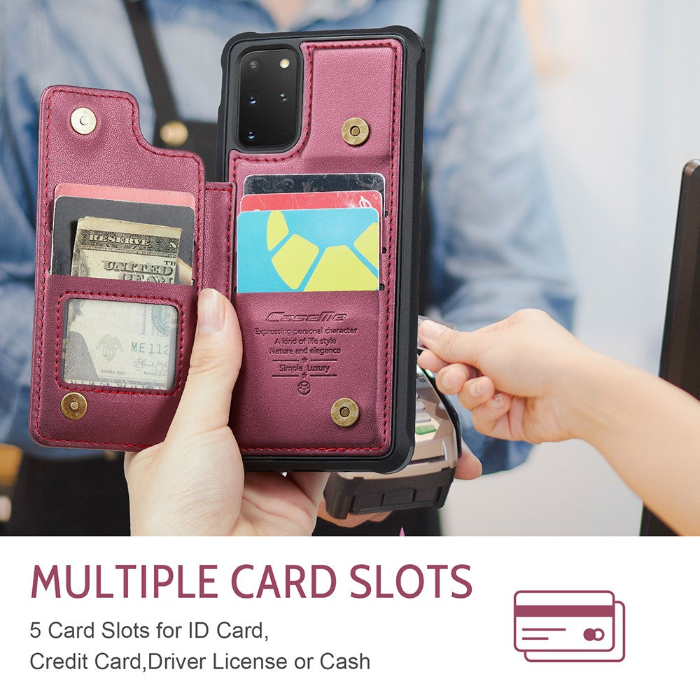 For Samsung Galaxy S20 Plus 5G / S20 Plus 4G Phone Case CASEME C22 Leather Back Cover with RFID Blocking Card Slots