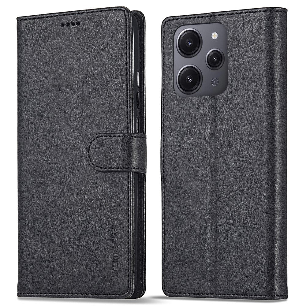 LC.IMEEKE For Xiaomi Redmi 12 4G PU Leather Flip Phone Case Calf Texture Wallet Stand Cover