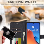 LC.IMEEKE For Xiaomi Redmi 12 4G PU Leather Flip Phone Case Calf Texture Wallet Stand Cover