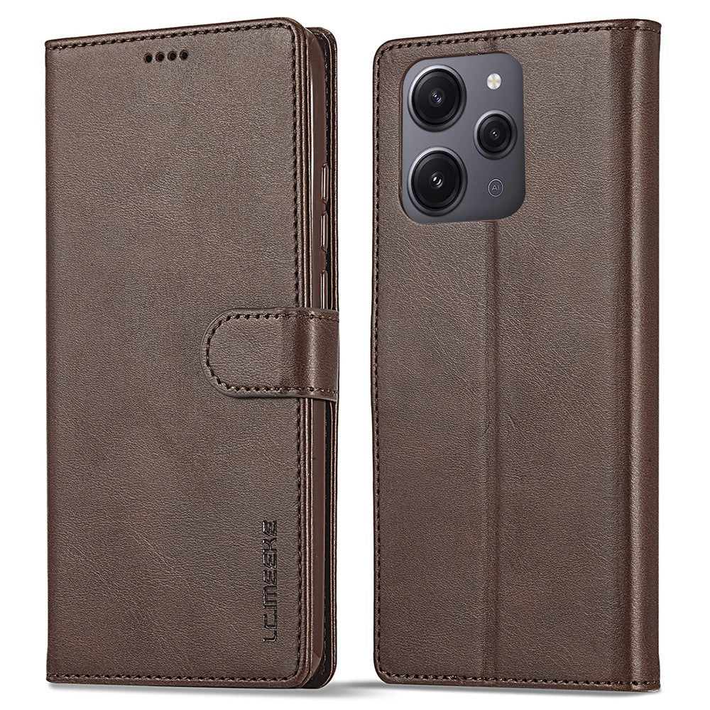 LC.IMEEKE For Xiaomi Redmi 12 4G PU Leather Flip Phone Case Calf Texture Wallet Stand Cover