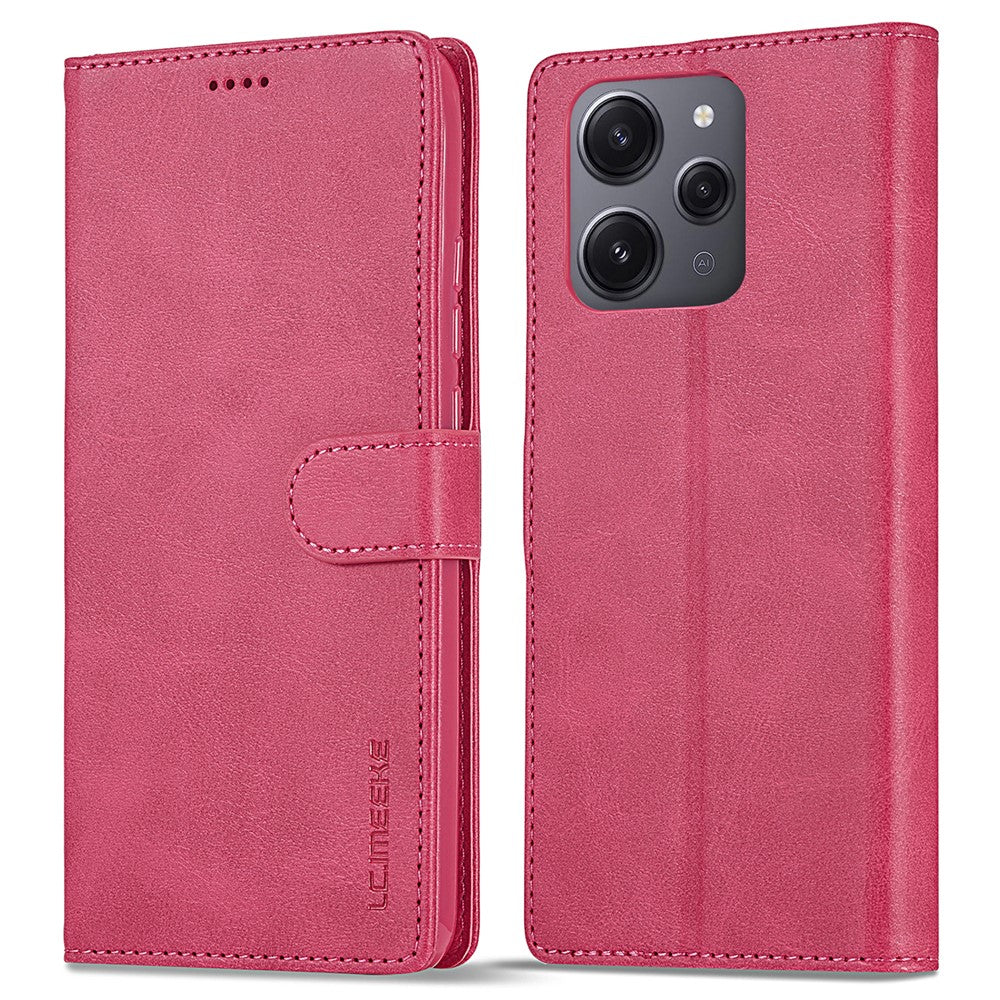 LC.IMEEKE For Xiaomi Redmi 12 4G PU Leather Flip Phone Case Calf Texture Wallet Stand Cover