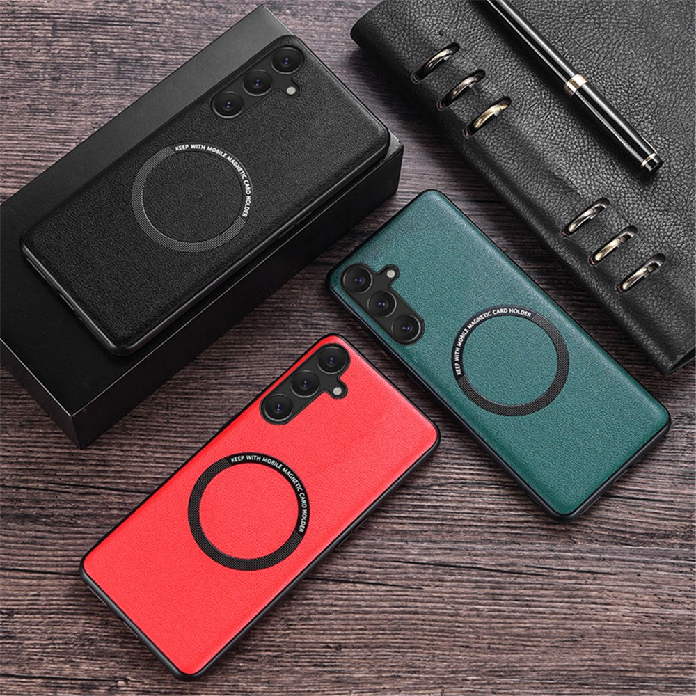 Samsung Galaxy S23 FE Magnetiskt mobilskal PU Läderbelagt TPU Skal Magnetiskt Skal