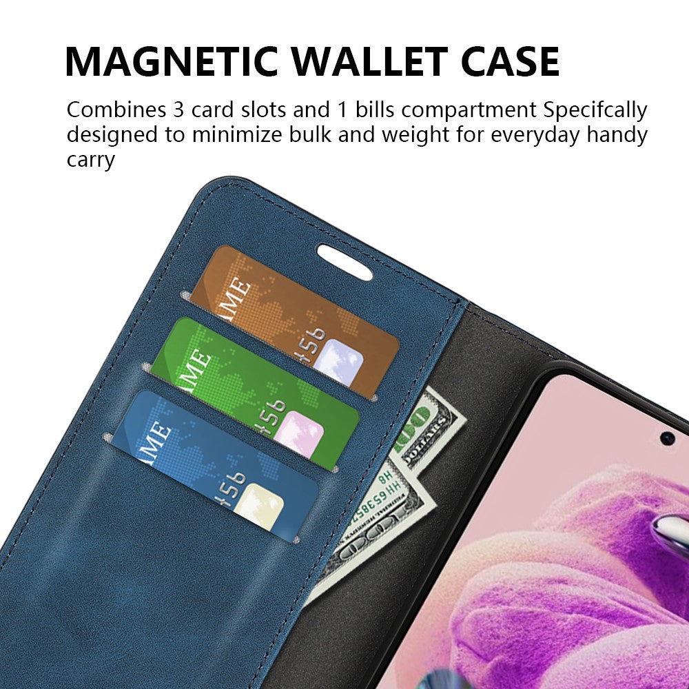 Stand Cover for Xiaomi Redmi Note 12S 4G , Skin-touch Flip Case PU Leather Wallet Smartphone Shell